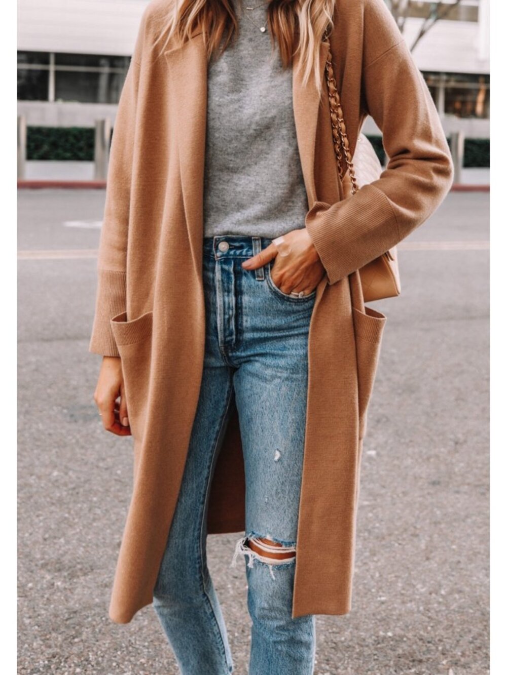 J.Crew Camel Coatigan Open-Front Long-Sweater Coat Size Small